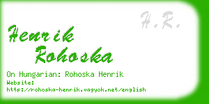 henrik rohoska business card